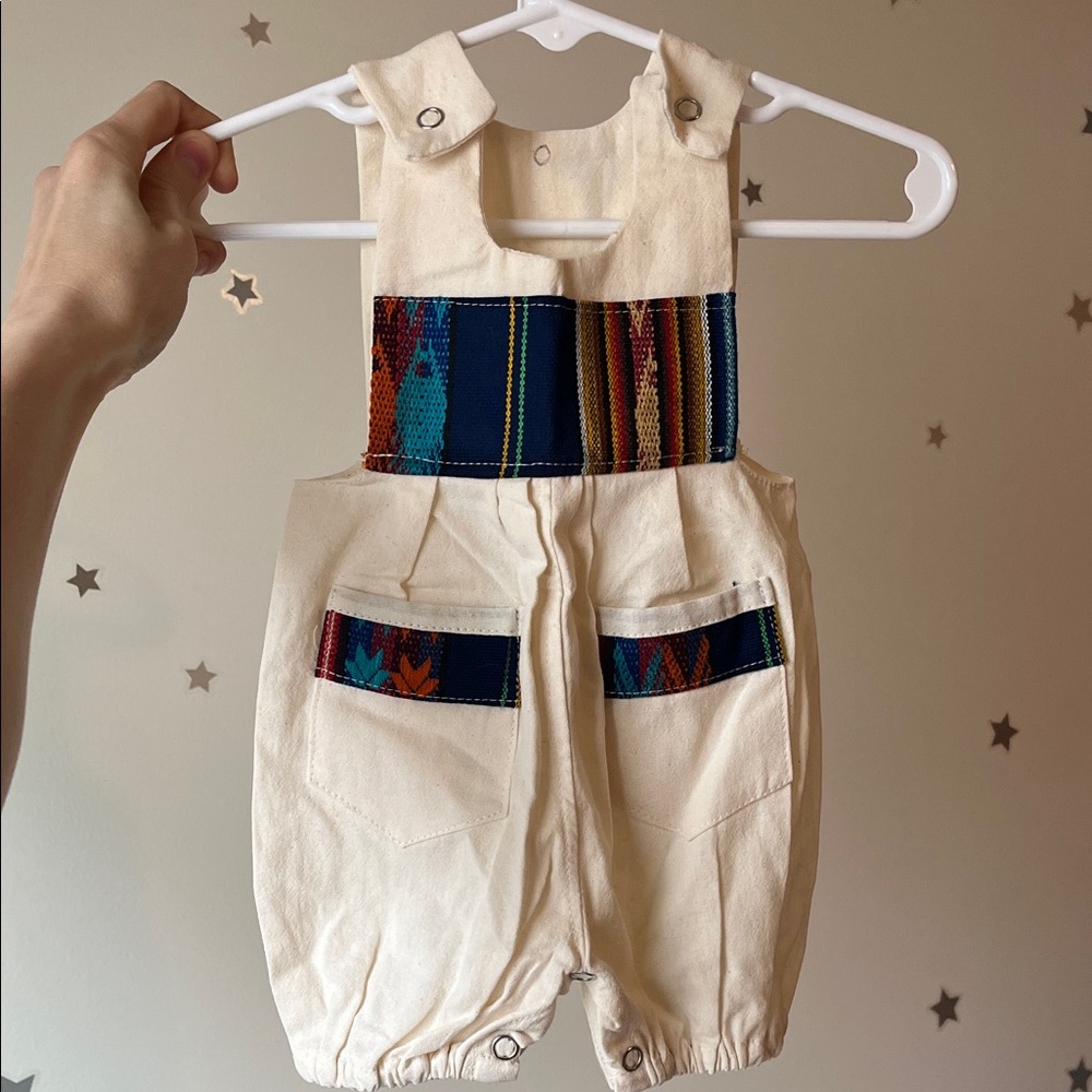 New Charming Cream Overalls with Multicolor Accents